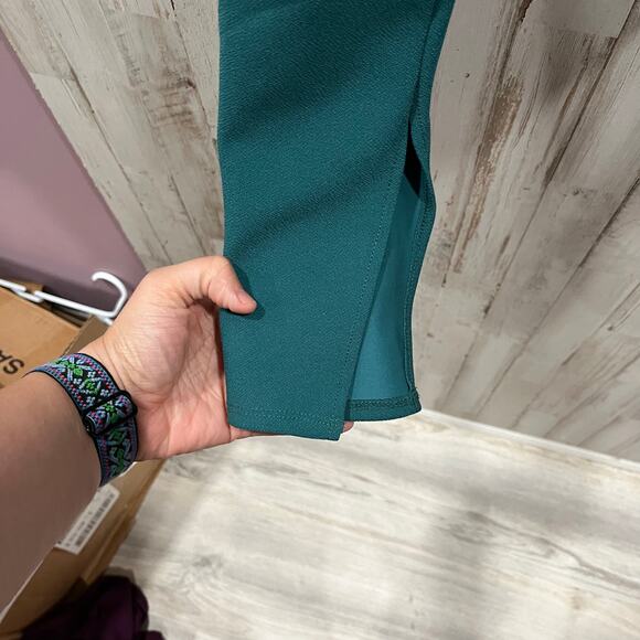 New Abercrombie & Fitch Womens Green Corset Long Sleeve Crop Top Square Neck S - Picture 2 of 8